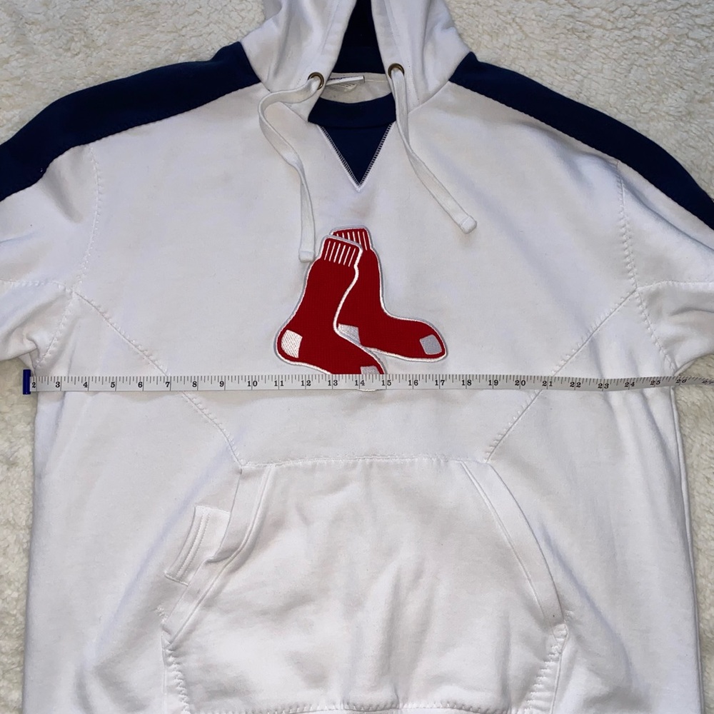 Vintage White and Blue Hoodie with Red Sox Logo - Picture 3 of 4